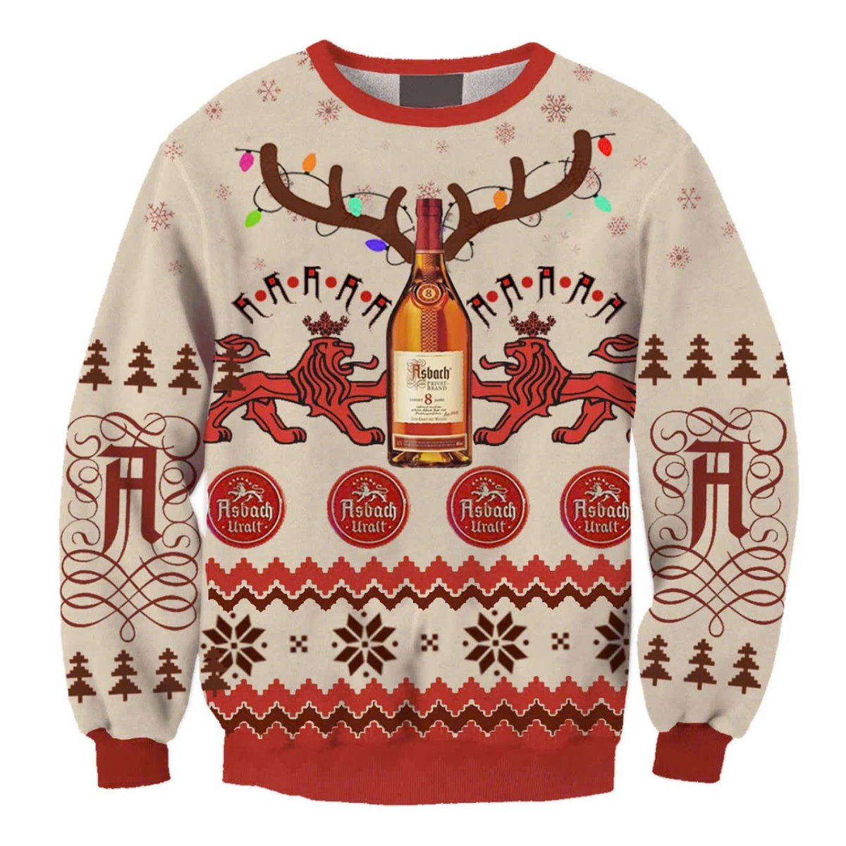 Asbach Uralt Reindeer Christmas Ugly Sweater - VinoVogue.com