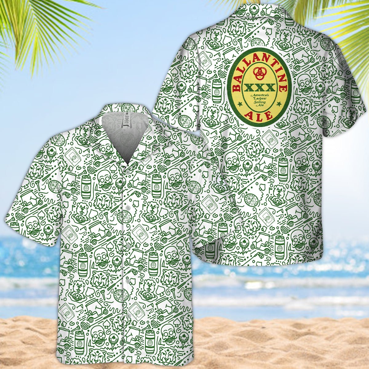 Ballantine Summer Doodle Art Hawaiian Shirt - VinoVogue.com