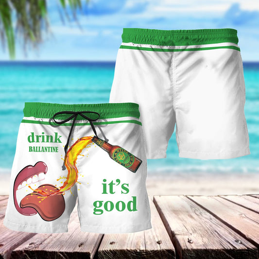 Drink Ballantine It's Good Swim Trunks - VinoVogue.com