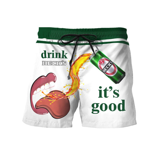 Drink Beck's Beer It's Good Swim Trunks - VinoVogue.com