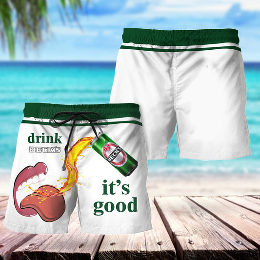 Drink Beck's Beer It's Good Swim Trunks - VinoVogue.com