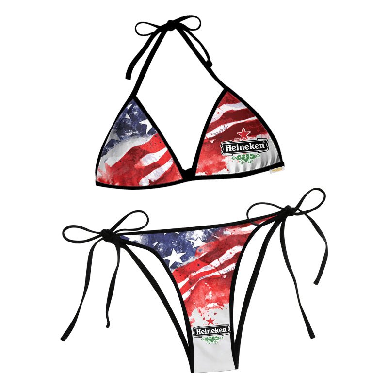 Heineken Blur American Flag Triangle Beach Bikini - VinoVogue.com