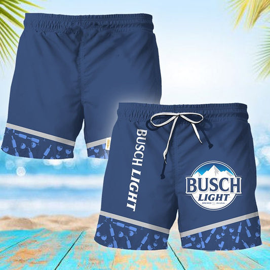 Busch Light Bottle Pattern Swim Trunks - VinoVogue.com