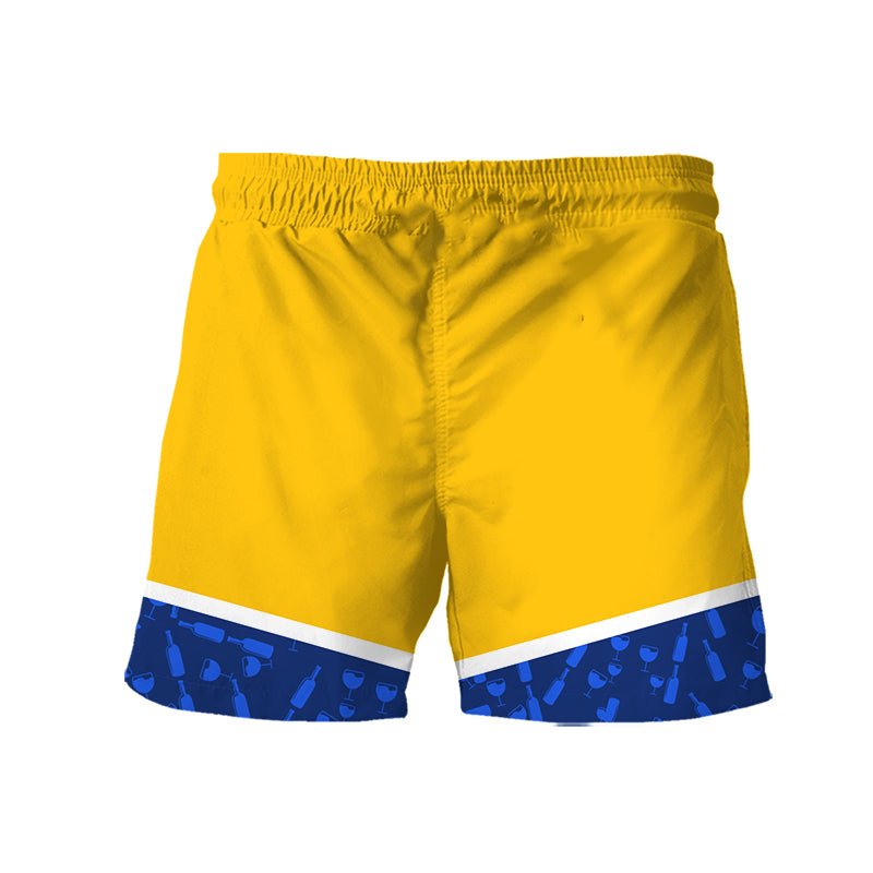 Twisted Tea Bottle Pattern Swim Trunks - VinoVogue.com