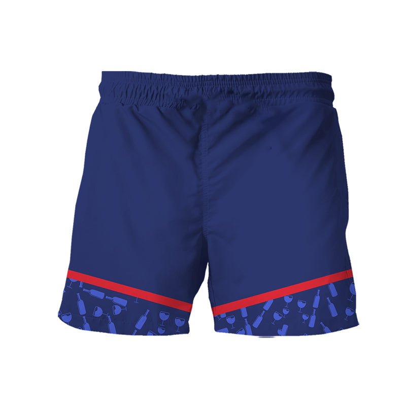 Pabst Blue Ribbon Bottle Pattern Swim Trunks - VinoVogue.com