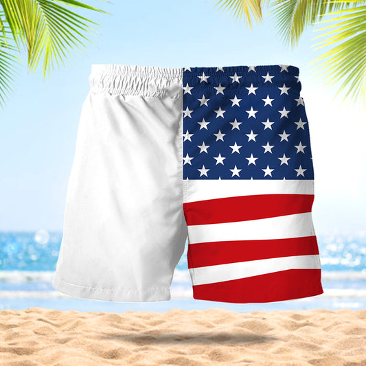 White Claw American Flag Swim Trunks