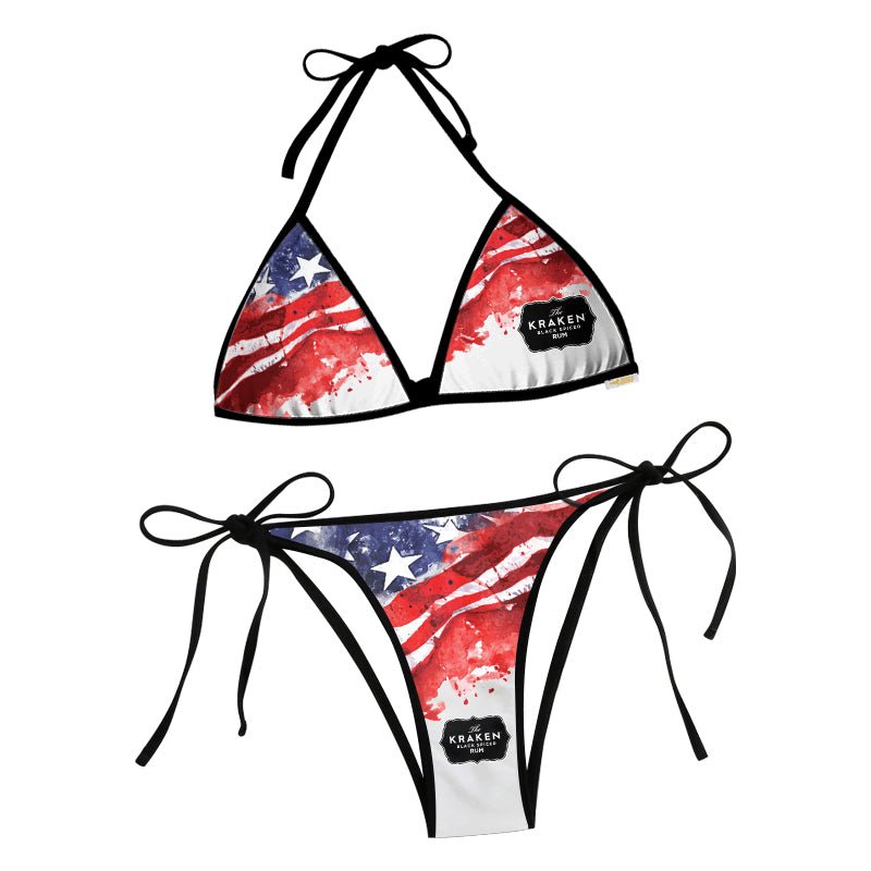 Kraken Rum Blur American Flag Triangle Beach Bikini - VinoVogue.com