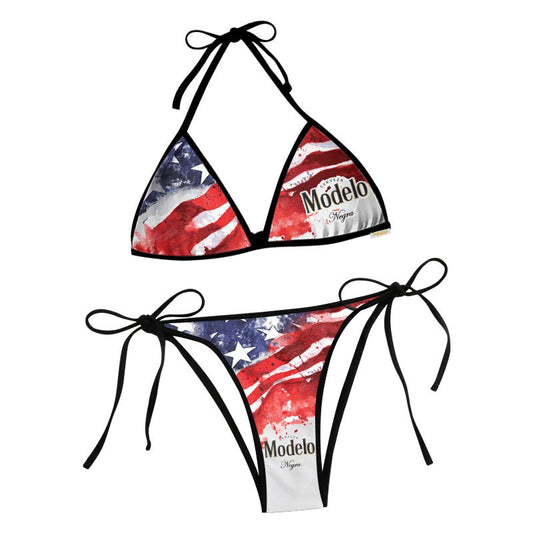 Modelo Blur American Flag Triangle Beach Bikini - VinoVogue.com