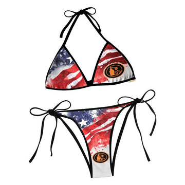 Tito's Blur American Flag Triangle Beach Bikini - VinoVogue.com