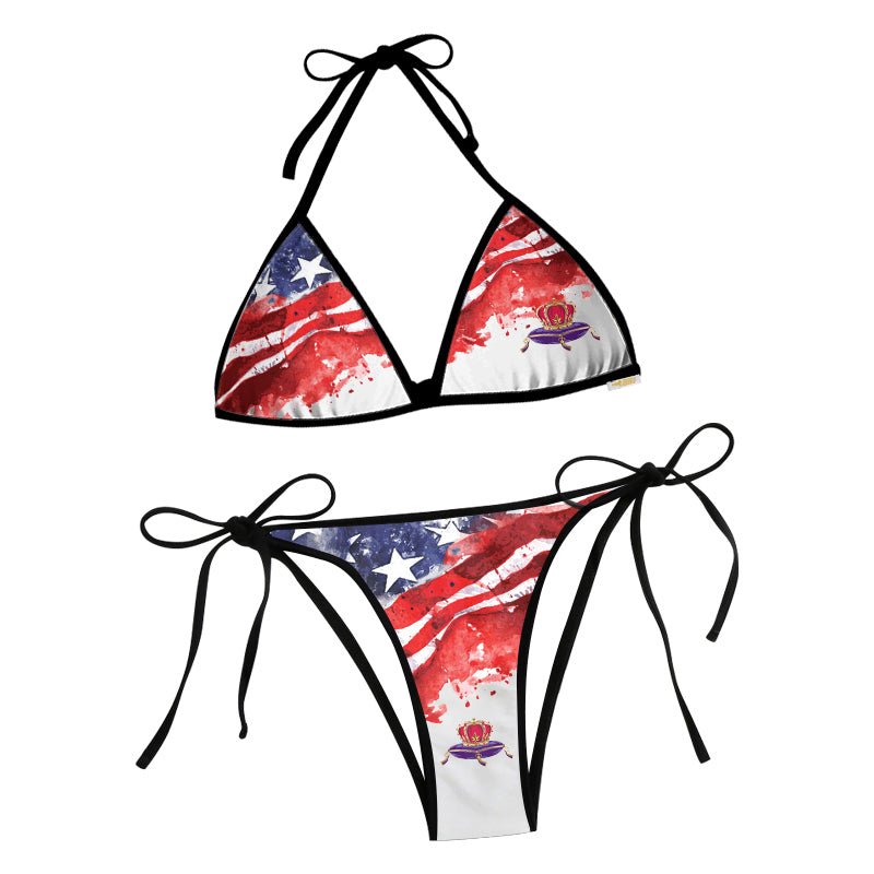 Crown Royal Blur American Flag Triangle Beach Bikini - VinoVogue.com