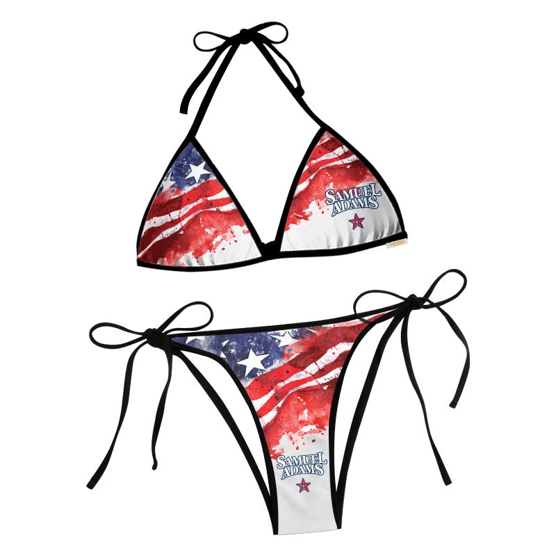 Samuel Adams Blur American Flag Triangle Beach Bikini - VinoVogue.com