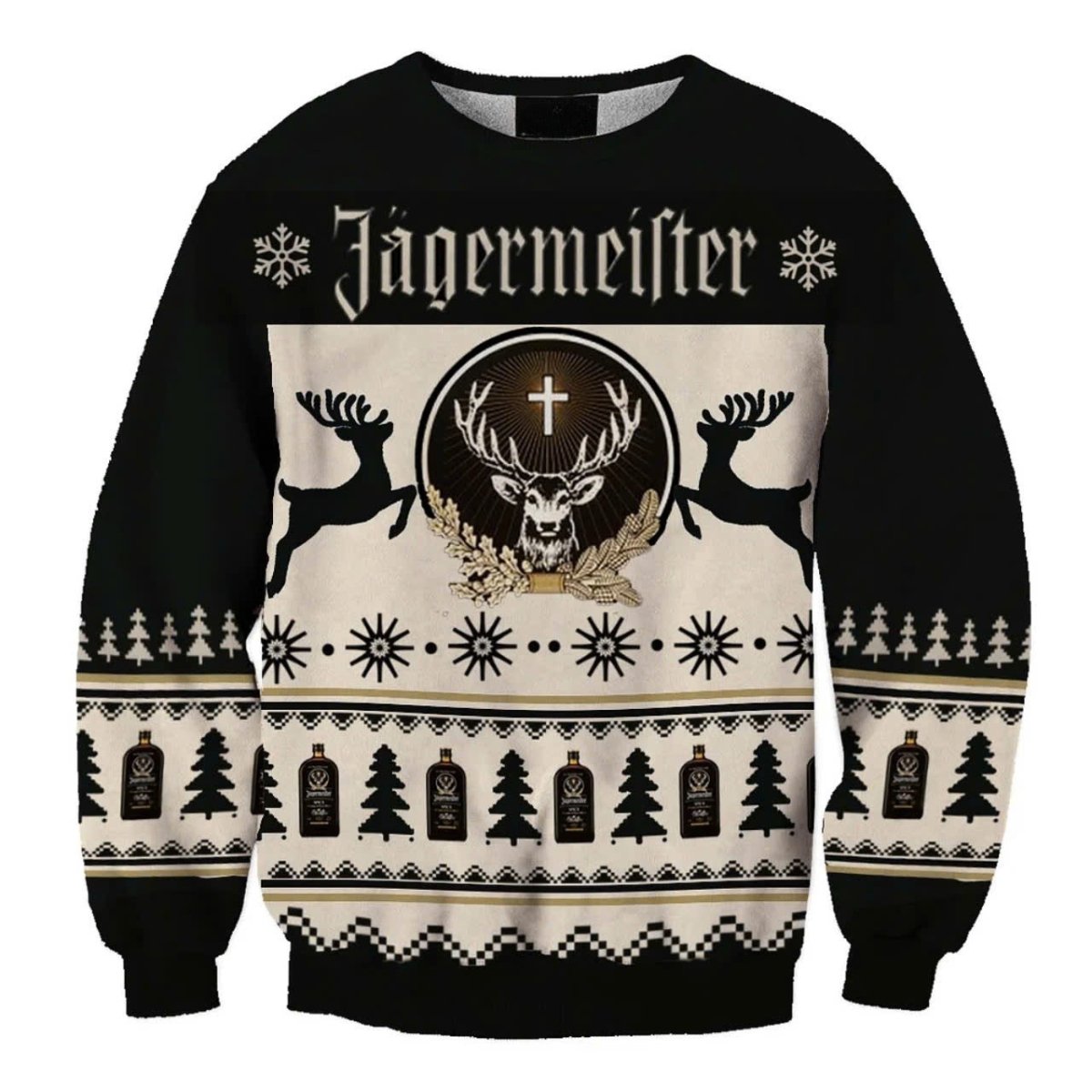 Black Jagermeister Christmas Ugly Sweater - VinoVogue.com