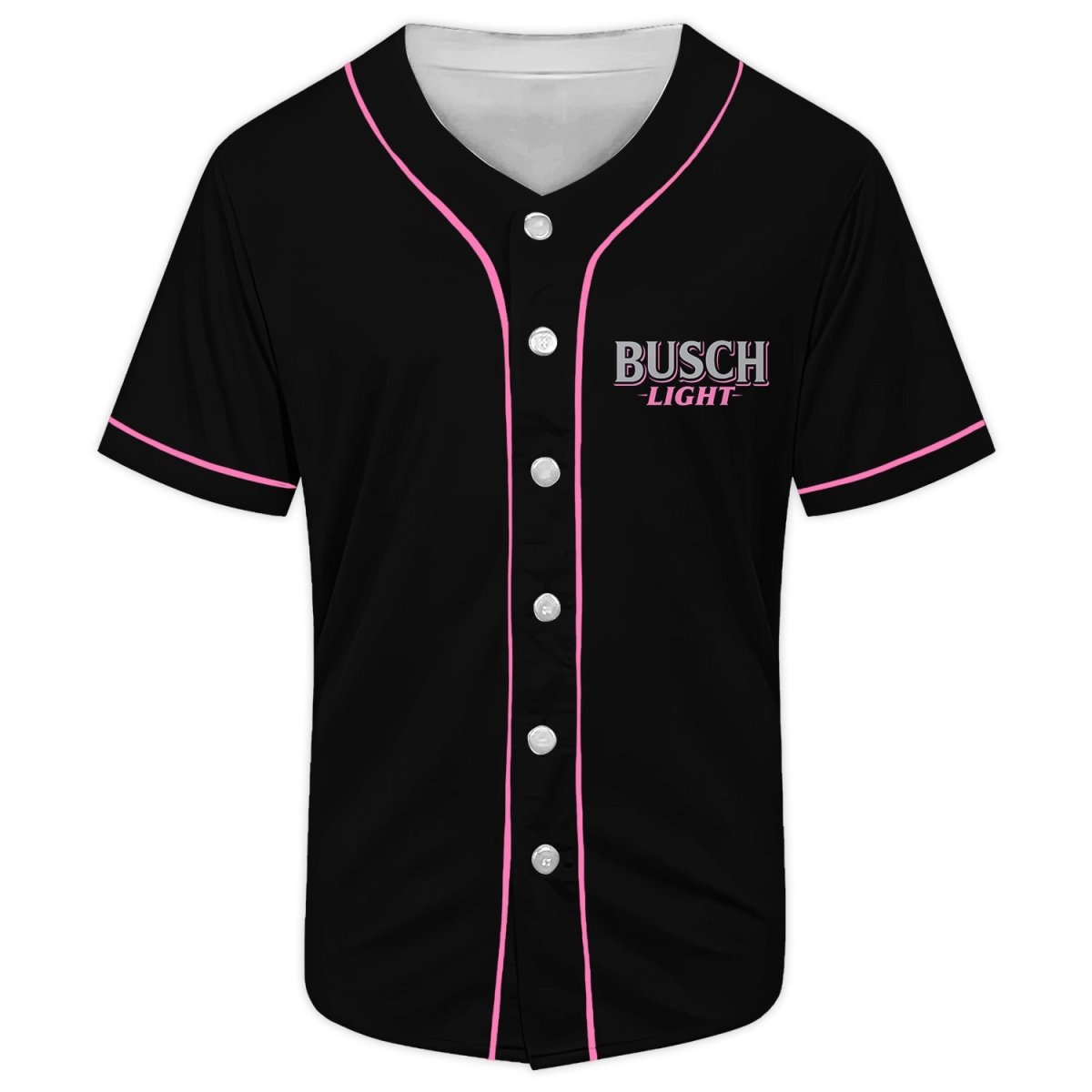 Black Pink Busch Light Baseball Jersey - VinoVogue.com