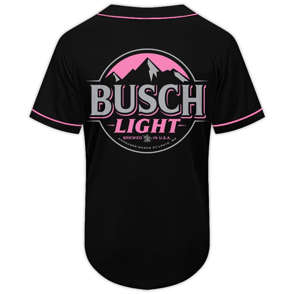 Black Pink Busch Light Baseball Jersey - VinoVogue.com