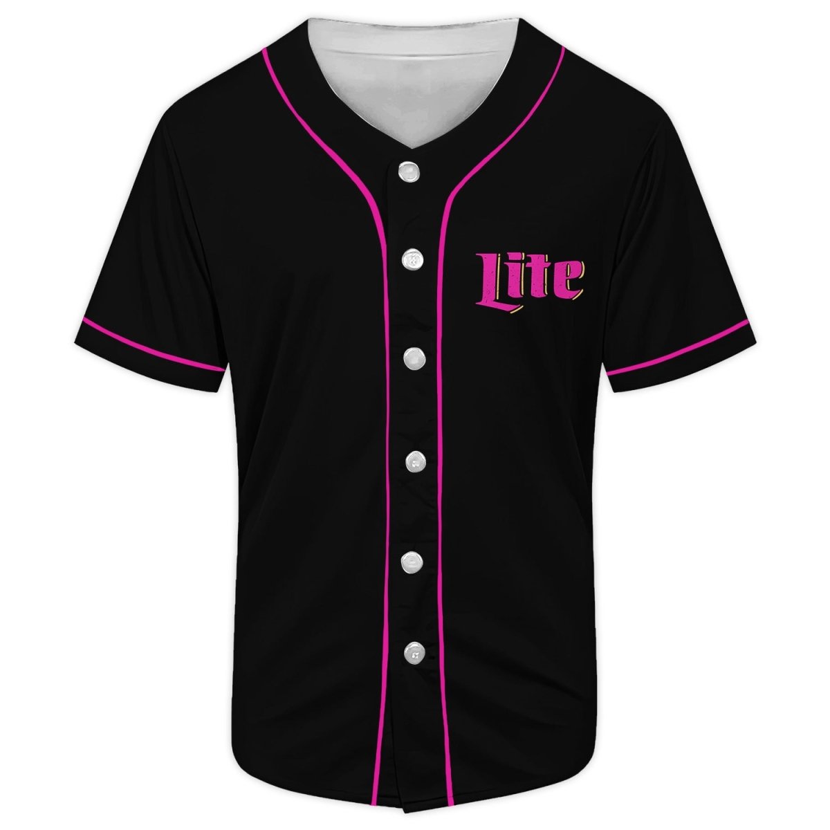 Black Pink Miller lite Baseball Jersey - VinoVogue.com