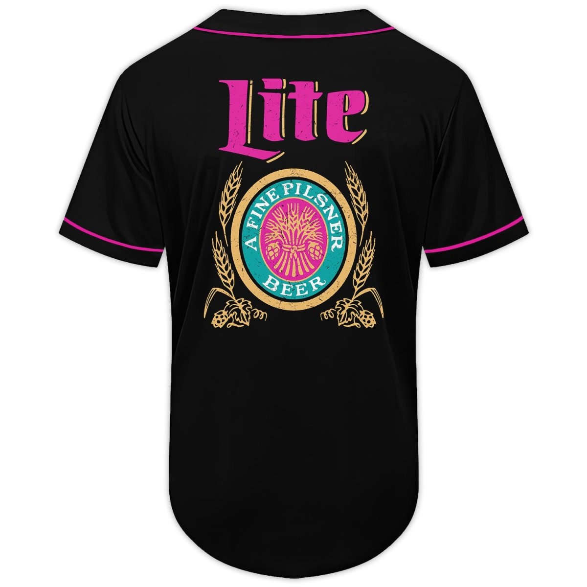 Black Pink Miller lite Baseball Jersey - VinoVogue.com