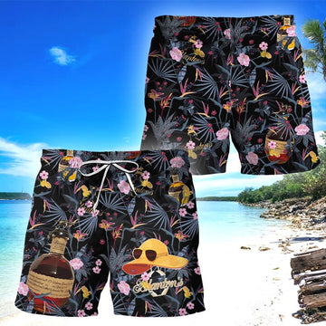 Brown Blanton's Floral Summer Swim Trunks - VinoVogue.com