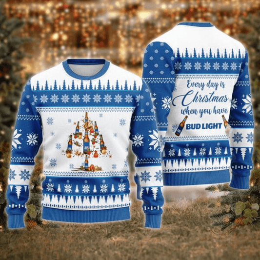 Bud Light Christmas Tree Ugly Sweater - VinoVogue.com