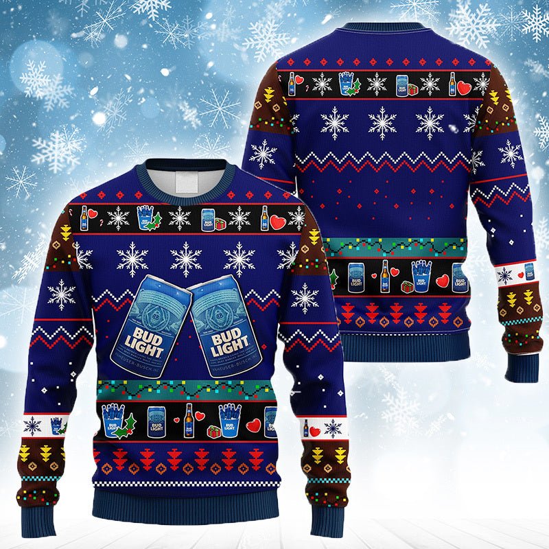 Bud Light Christmas Ugly Sweater - VinoVogue.com