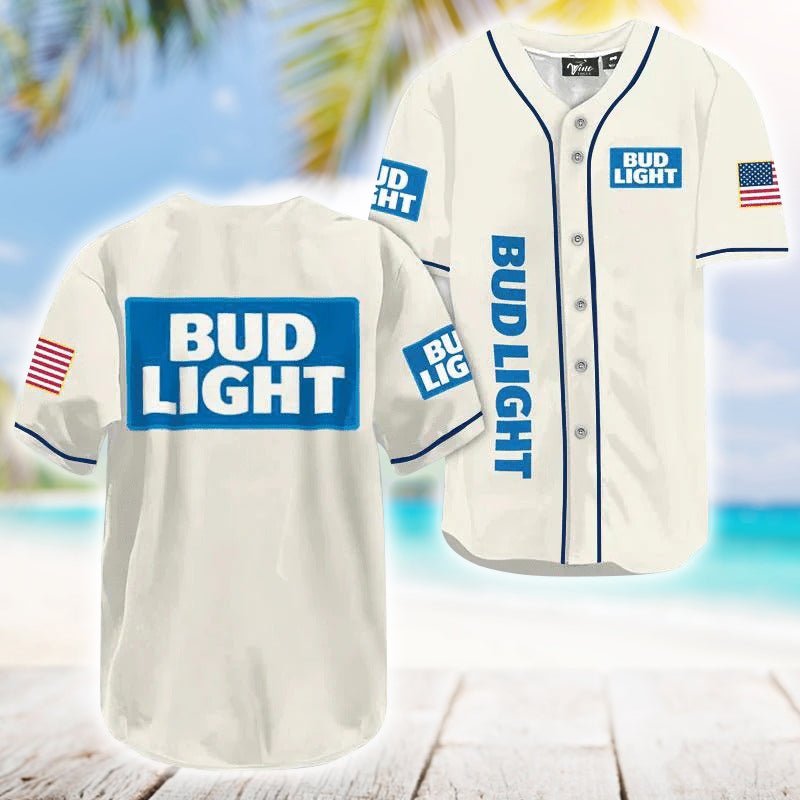 Bud Light USA Flag Baseball Jersey - VinoVogue.com