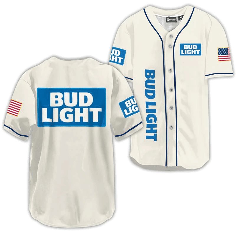 Bud Light USA Flag Baseball Jersey - VinoVogue.com