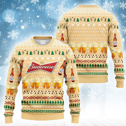 Budweiser Christmas Ugly Sweater - VinoVogue.com