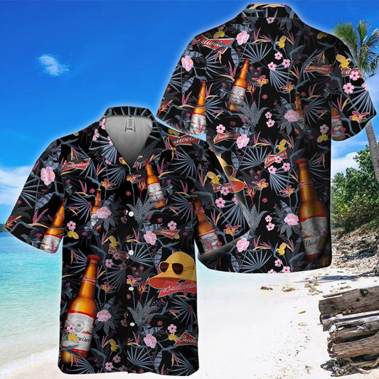 Budweiser Floral Summer Hawaiian Shirt - VinoVogue.com