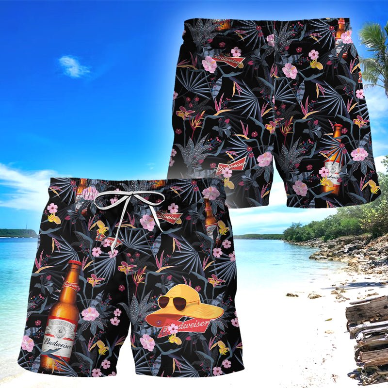 Budweiser Floral Summer Swim Trunks - VinoVogue.com