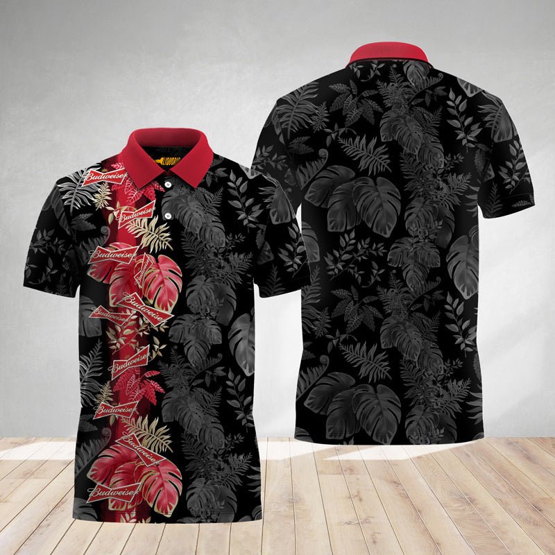 Budweiser Tropical Alocasia Polo Shirt - VinoVogue.com