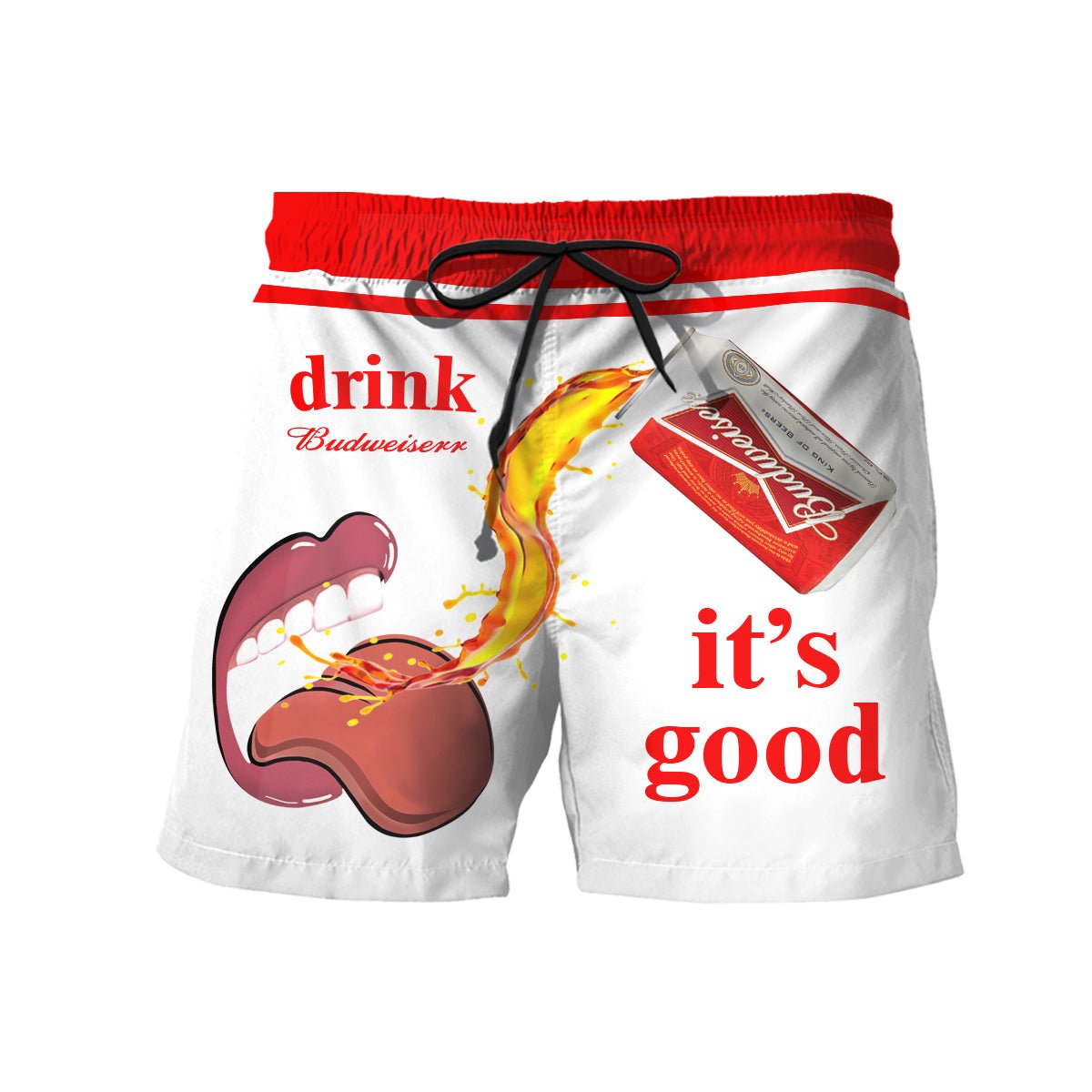 Drink Budweiser It's Good Swim Trunks - VinoVogue.com