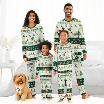 Buffalo Trace Santa Rudolph Deer Family Pajamas Set