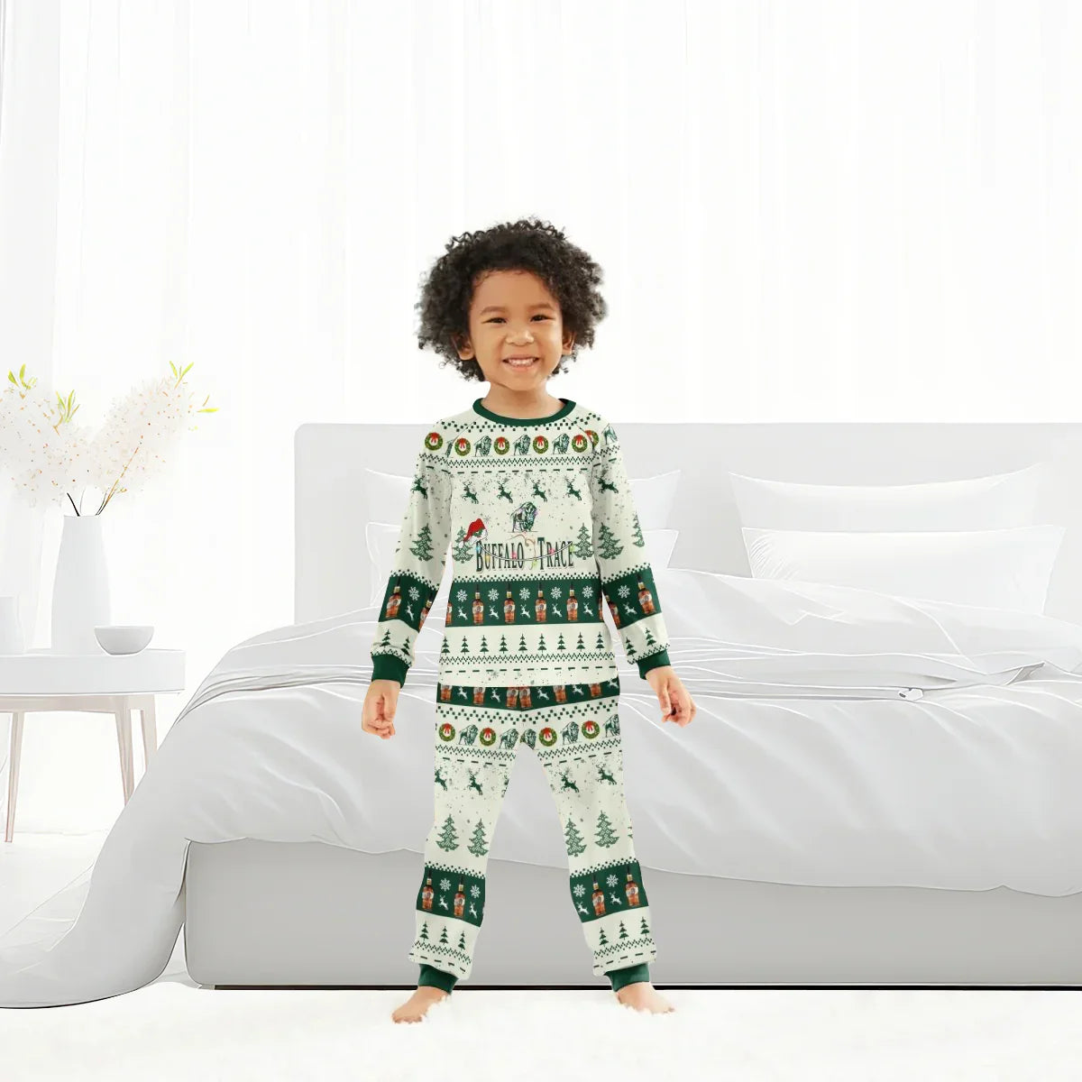 Buffalo Trace Santa Rudolph Deer Family Pajamas Set