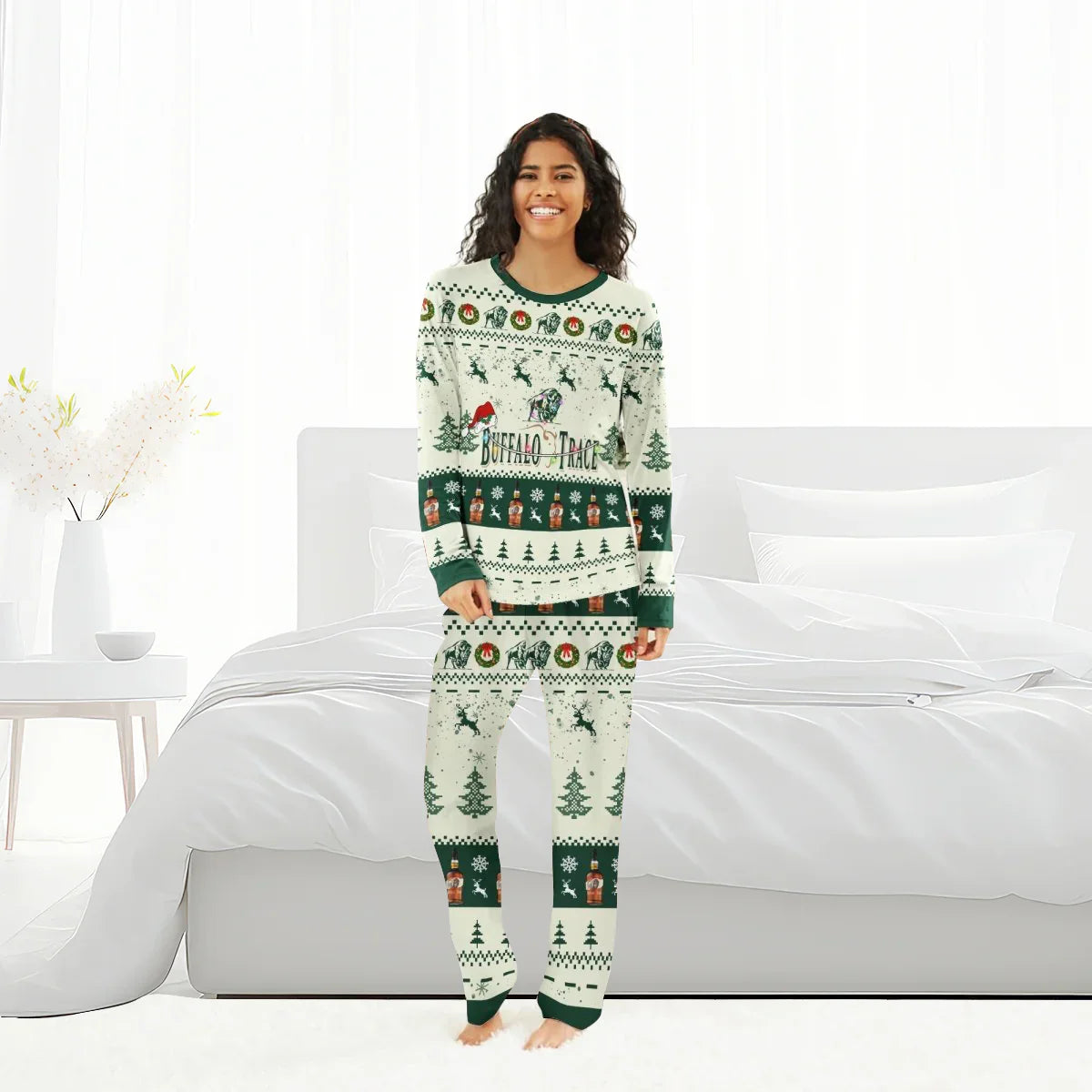 Buffalo Trace Santa Rudolph Deer Family Pajamas Set
