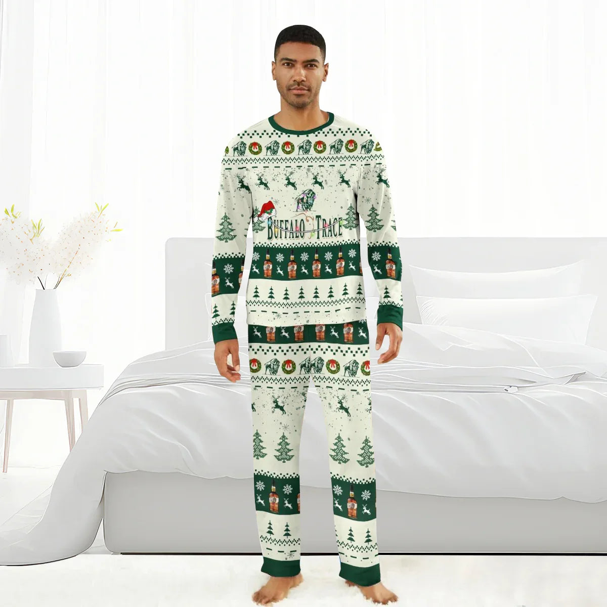 Buffalo Trace Santa Rudolph Deer Family Pajamas Set