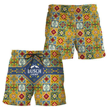 Busch Light Azulejo Inspired Swim Trunks - VinoVogue.com