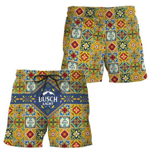 Busch Light Azulejo Inspired Swim Trunks - VinoVogue.com