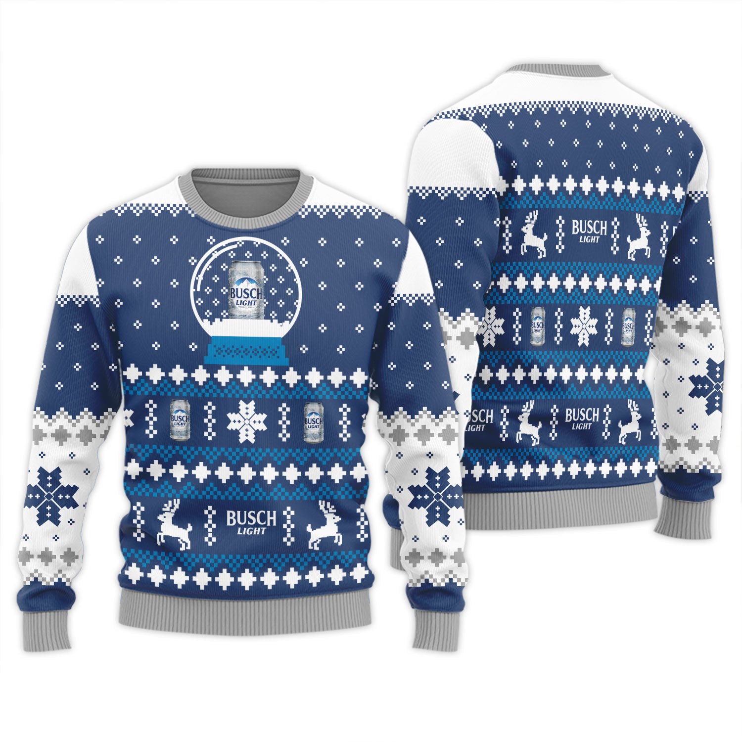 Busch Light Christmas Crystal Ball Ugly Sweater