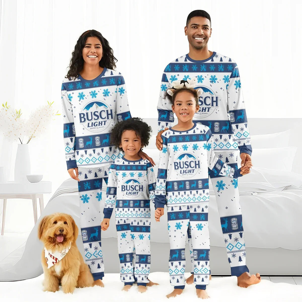 Busch Light Christmas Family Pajamas Set