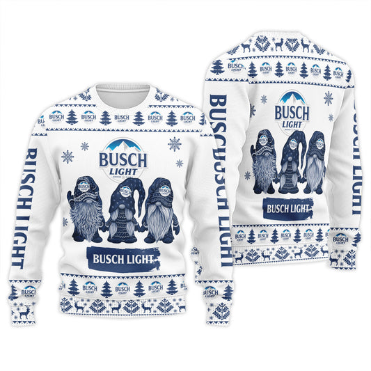 Busch Light Christmas Gnomies Ugly Sweater