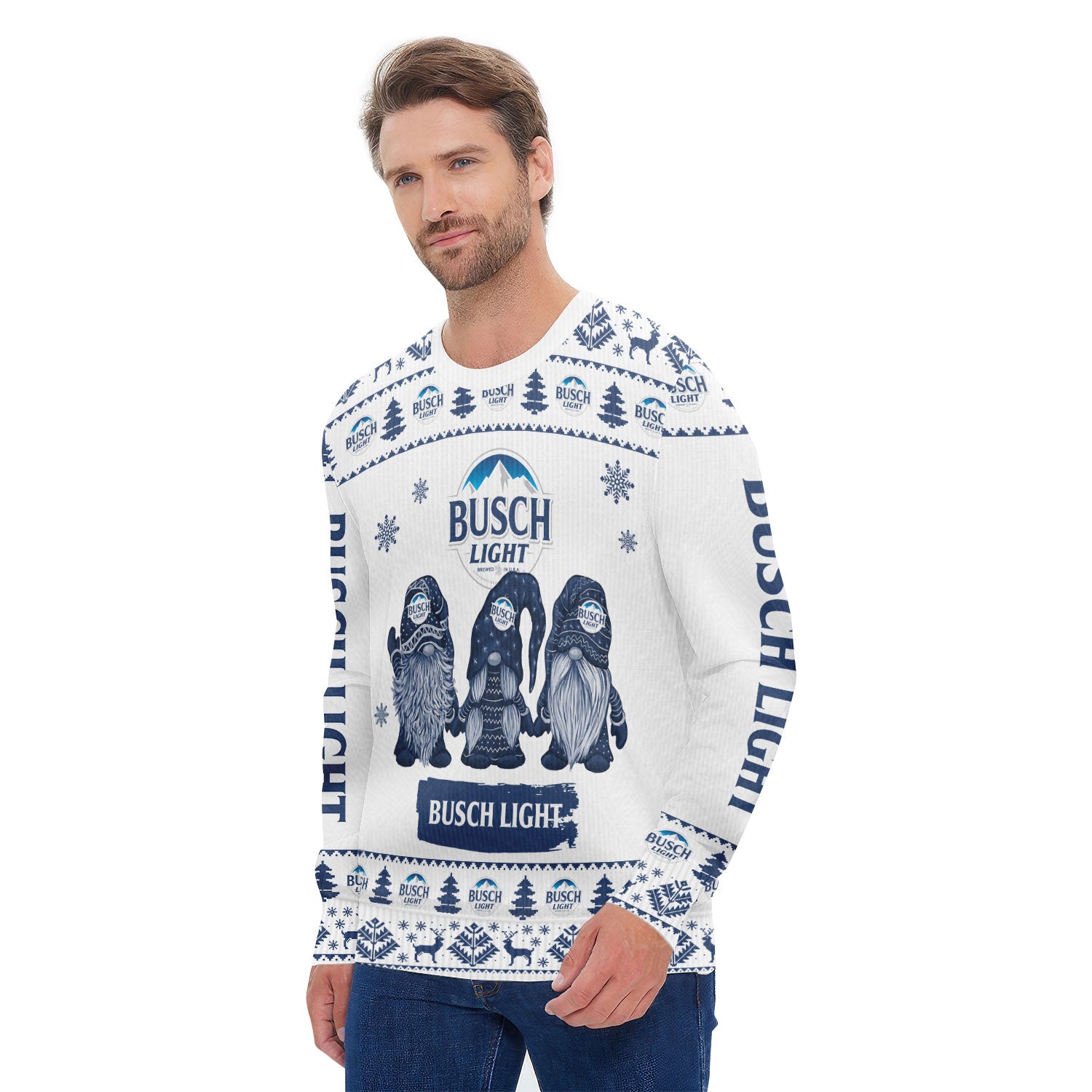 Busch Light Christmas Gnomies Ugly Sweater