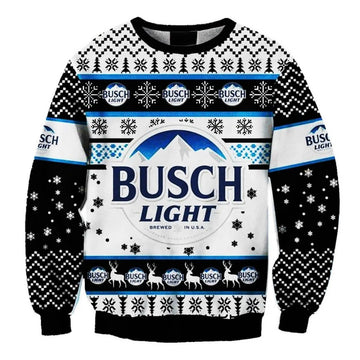 Busch Light Christmas Season Ugly Sweater - VinoVogue.com