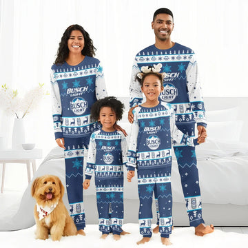 Busch Light Christmas Snowfall Family Pajamas Set
