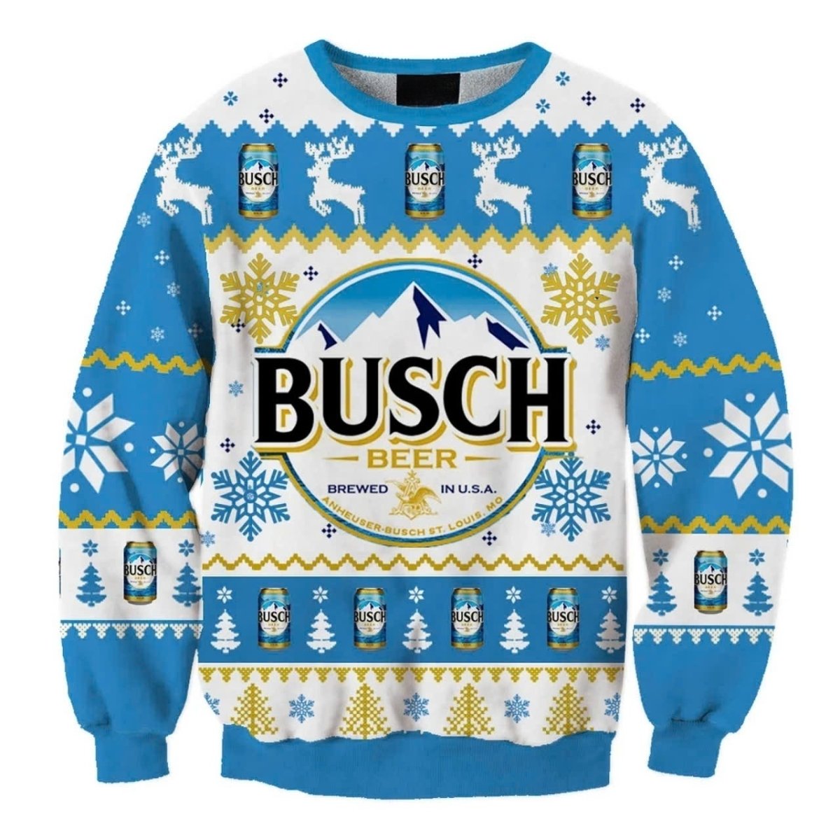 Busch Light Christmas Snowflakes Ugly Sweater - VinoVogue.com