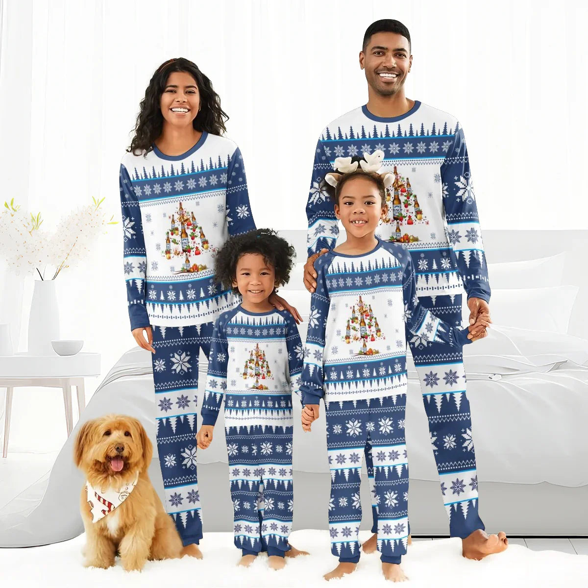 Busch Light Christmas Tree Family Pajamas Set