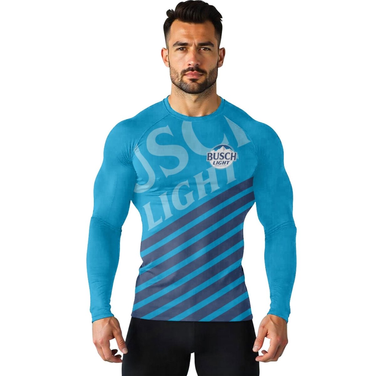 Busch Light Diagonal Stripe Rash Guard - VinoVogue.com