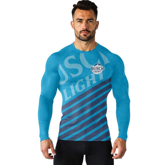 Busch Light Diagonal Stripe Rash Guard - VinoVogue.com