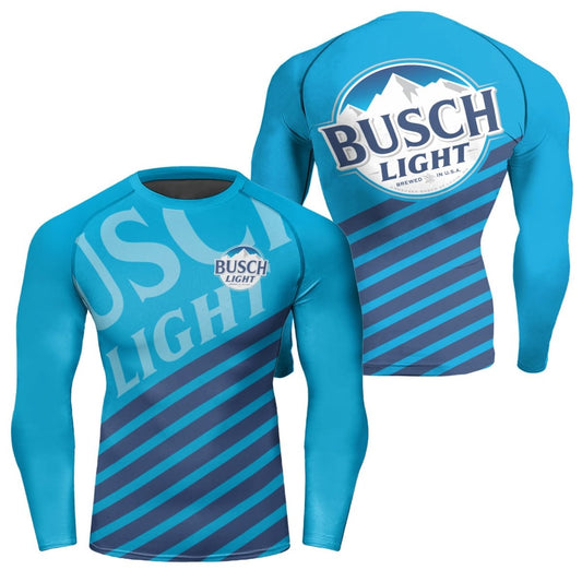 Busch Light Diagonal Stripe Rash Guard - VinoVogue.com