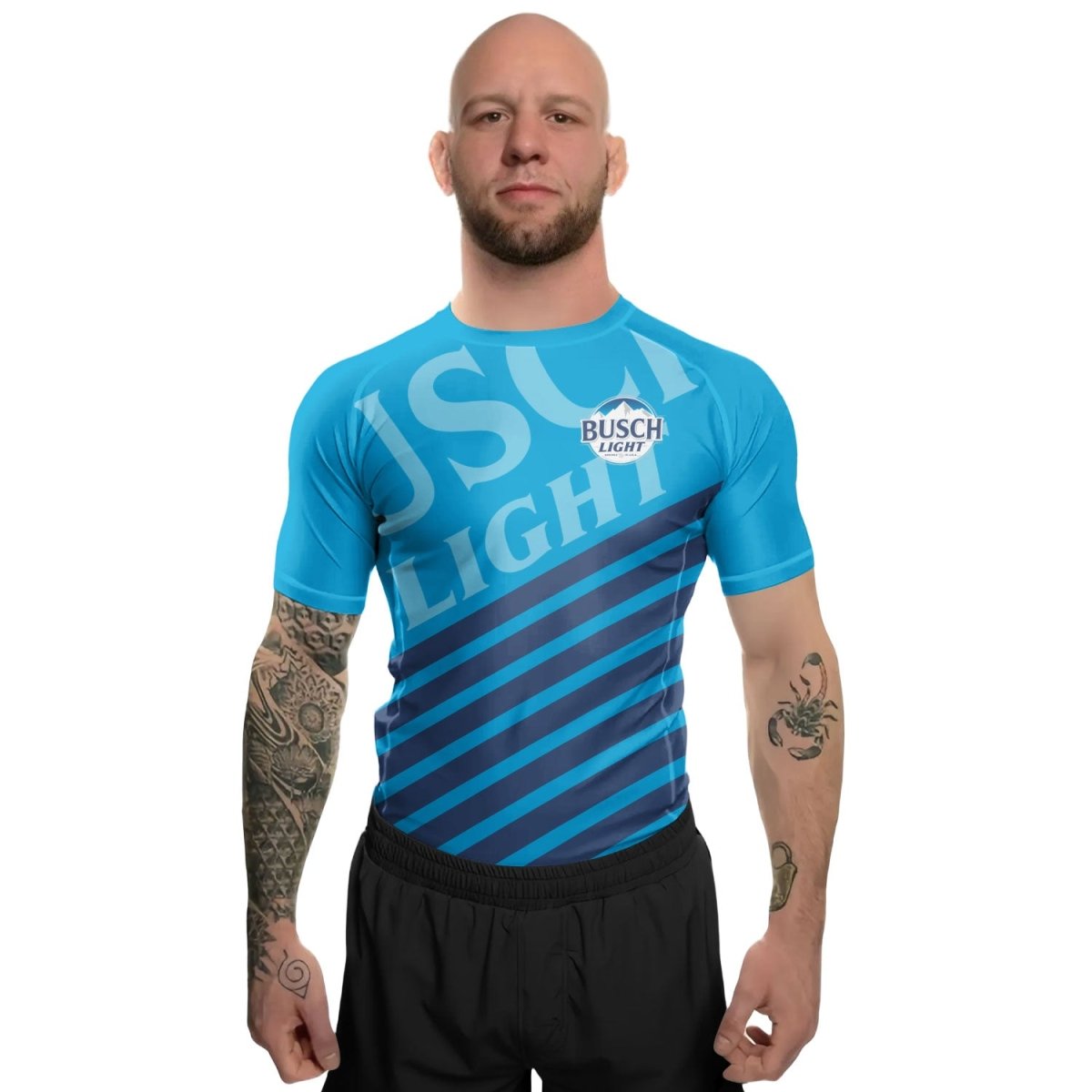 Busch Light Diagonal Stripe Rash Guard - VinoVogue.com