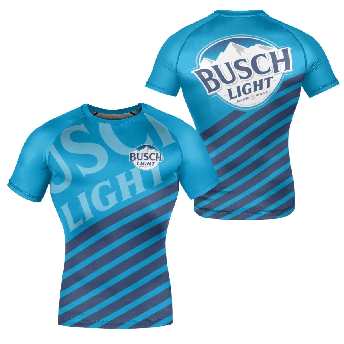 Busch Light Diagonal Stripe Rash Guard - VinoVogue.com