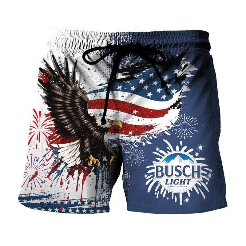 Busch Light Eagle of Freedom Swim Trunks - VinoVogue.com